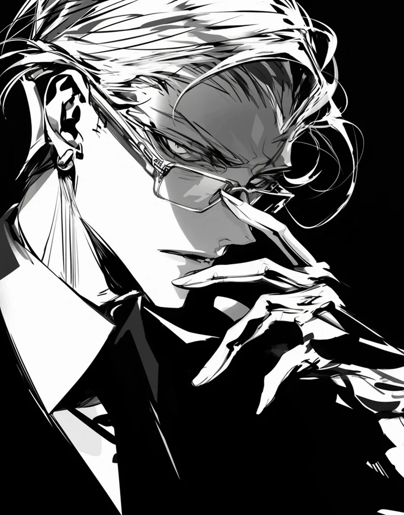 Hình nền anime màu trắng đen boy đội mũ len buồn