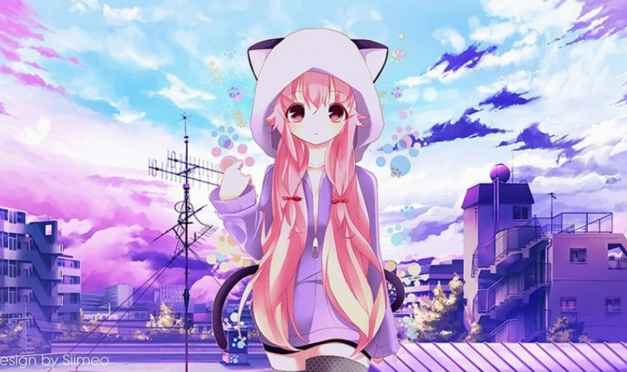 Hình nền anime nữ phong cách cá tính cực ngầu nhưng vẫn giữ nét đáng yêu
