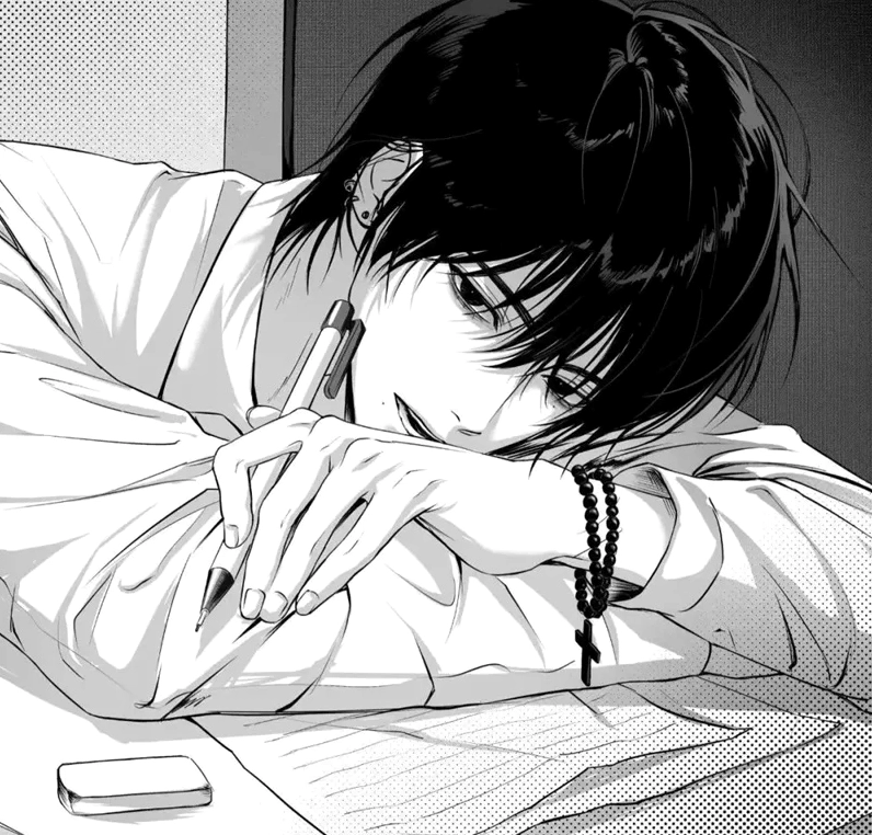 Hình nền anime trắng đen nam 13 phong cách bí ẩn
