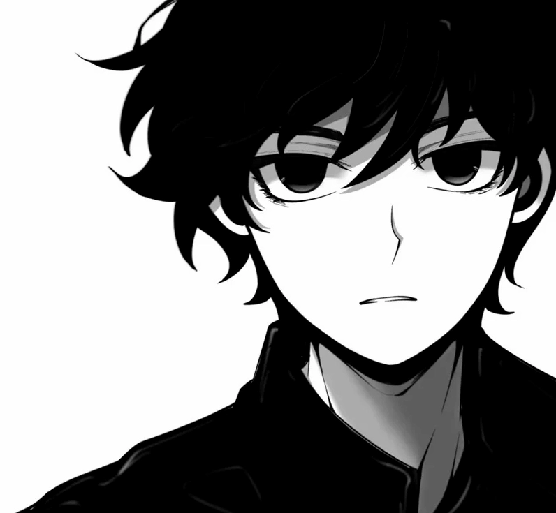 Hình nền anime trắng đen nam góc nghiêng thần thánh cực ngầu