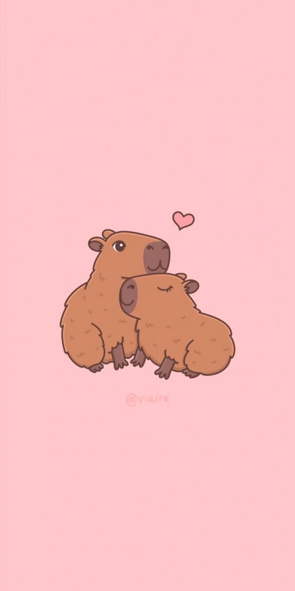 Hình nền capybara đôi dễ thương dành cho các cặp tình nhân cài đặt điện thoại