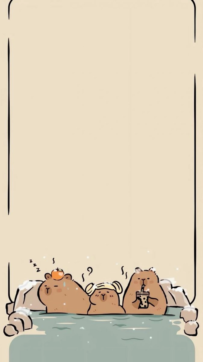 Hình nền capybara wallpaper chibi tối giản