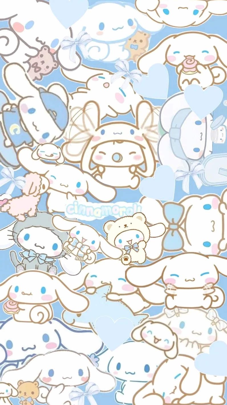 hình nền chú chó cinnamoroll đang ôm trái tim màu hồng siêu dễ thương sắc nét