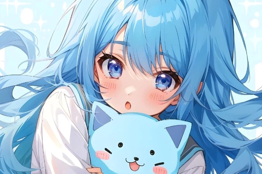 Hình nền cô gái anime dễ thương đang đọc sách dưới ánh nắng ban mai