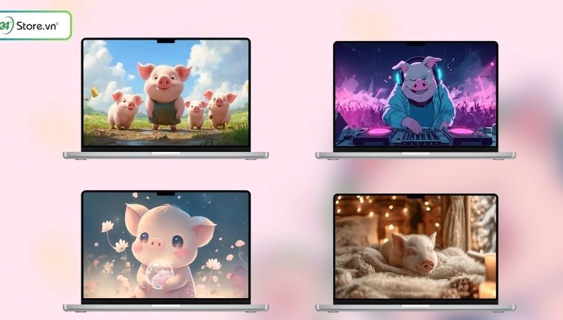 Hình nền con heo cho máy tính chuẩn tỉ lệ 16:9 hiển thị cực kỳ sắc nét