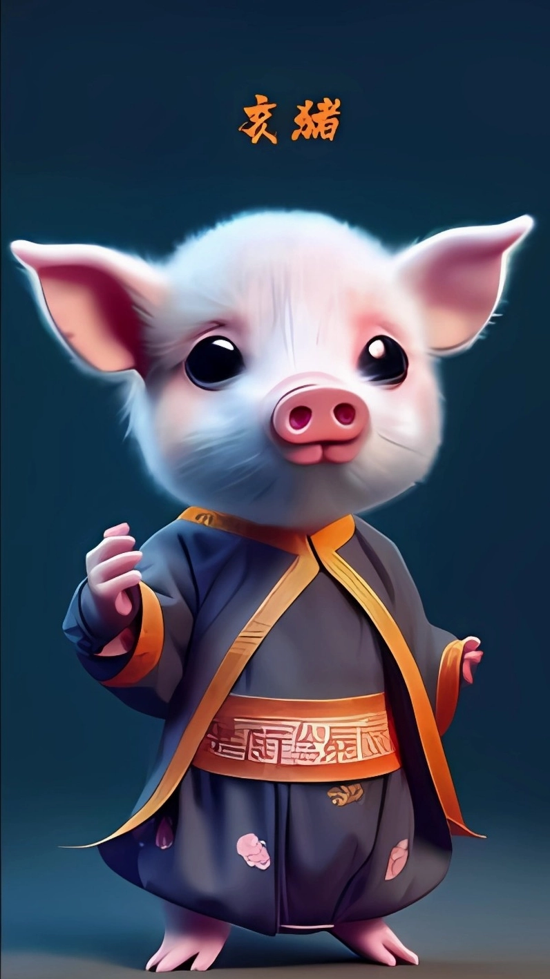 Hình nền con heo ngầu độ phân giải 4K phong cách neon cyberpunk độc lạ