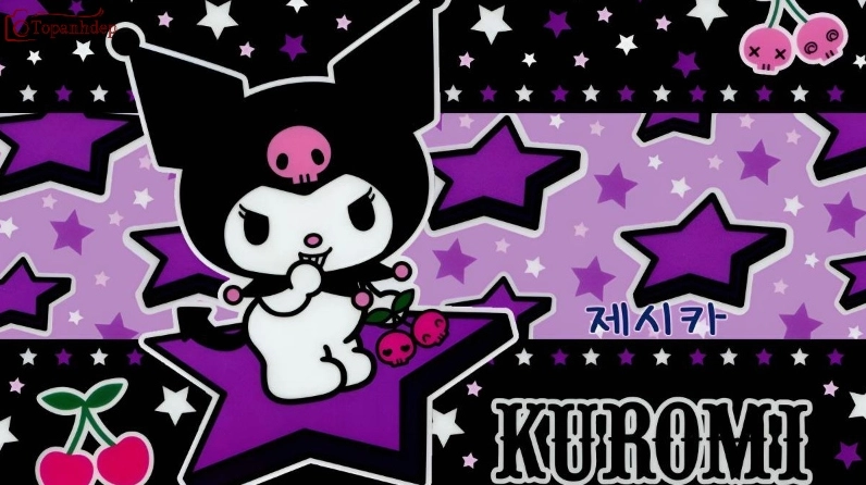 Hình nền con vật dễ thương Kuromi chất lượng 4K sắc nét dành cho máy tính