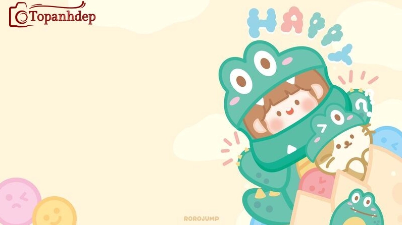Hình nền con vật dễ thương phong cách khủng long Chibi ngộ nghĩnh chất lượng cao