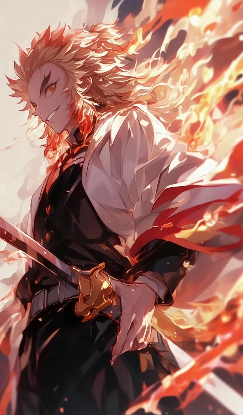 Hình nền đầy khí chất của Viêm Trụ Rengoku