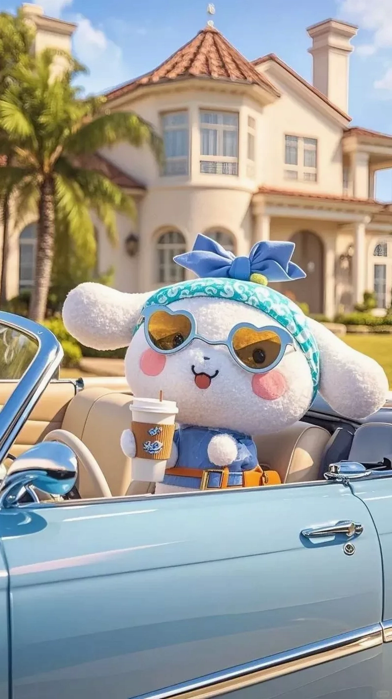 hình nền điện thoại cinnamoroll cùng những người bạn nhỏ đang chơi đùa vui vẻ