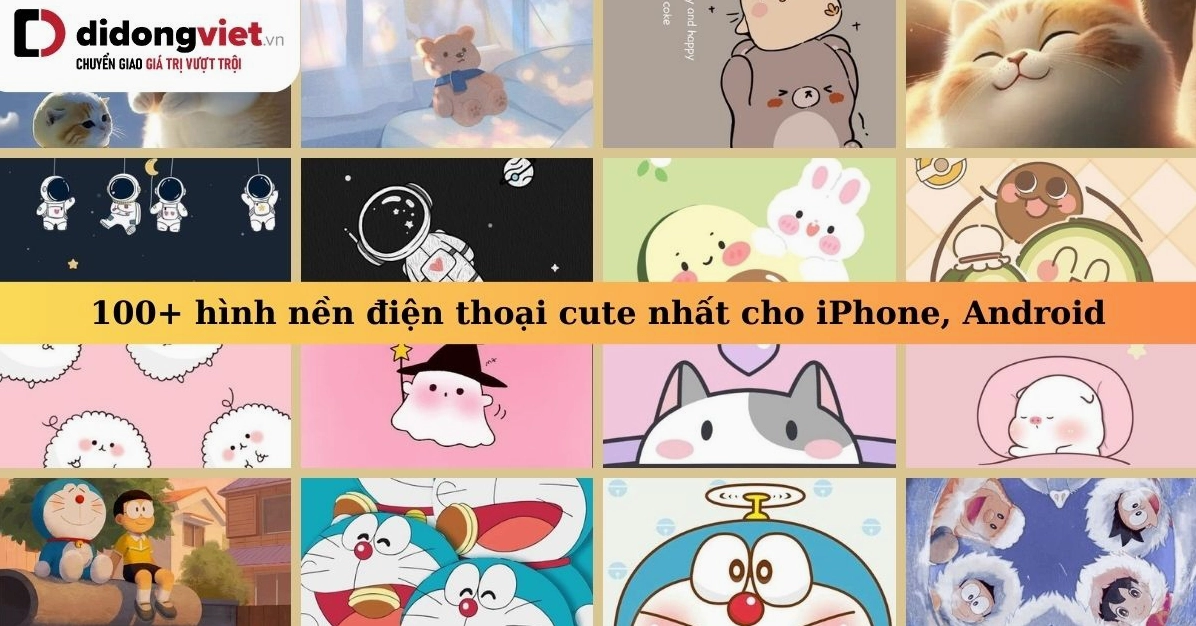 Hình nền điện thoại cute với thiết kế đồ họa đáng yêu và màu sắc tươi sáng