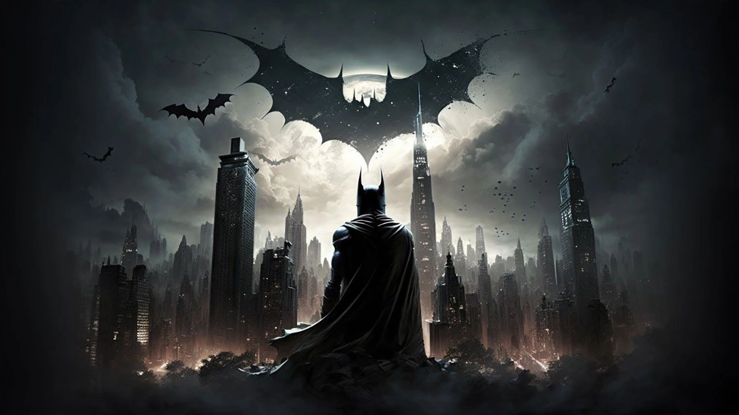 Hình nền điện thoại game nhân vật Batman ngầu lòi trong màn đêm