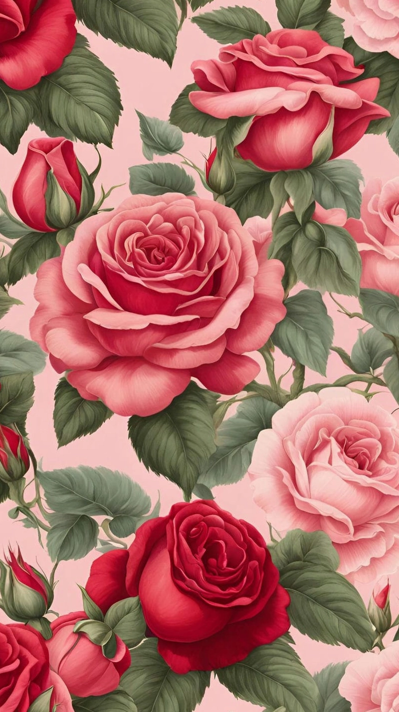 Hình nền điện thoại hoa hồng khoe sắc rực rỡ đầy sức sống