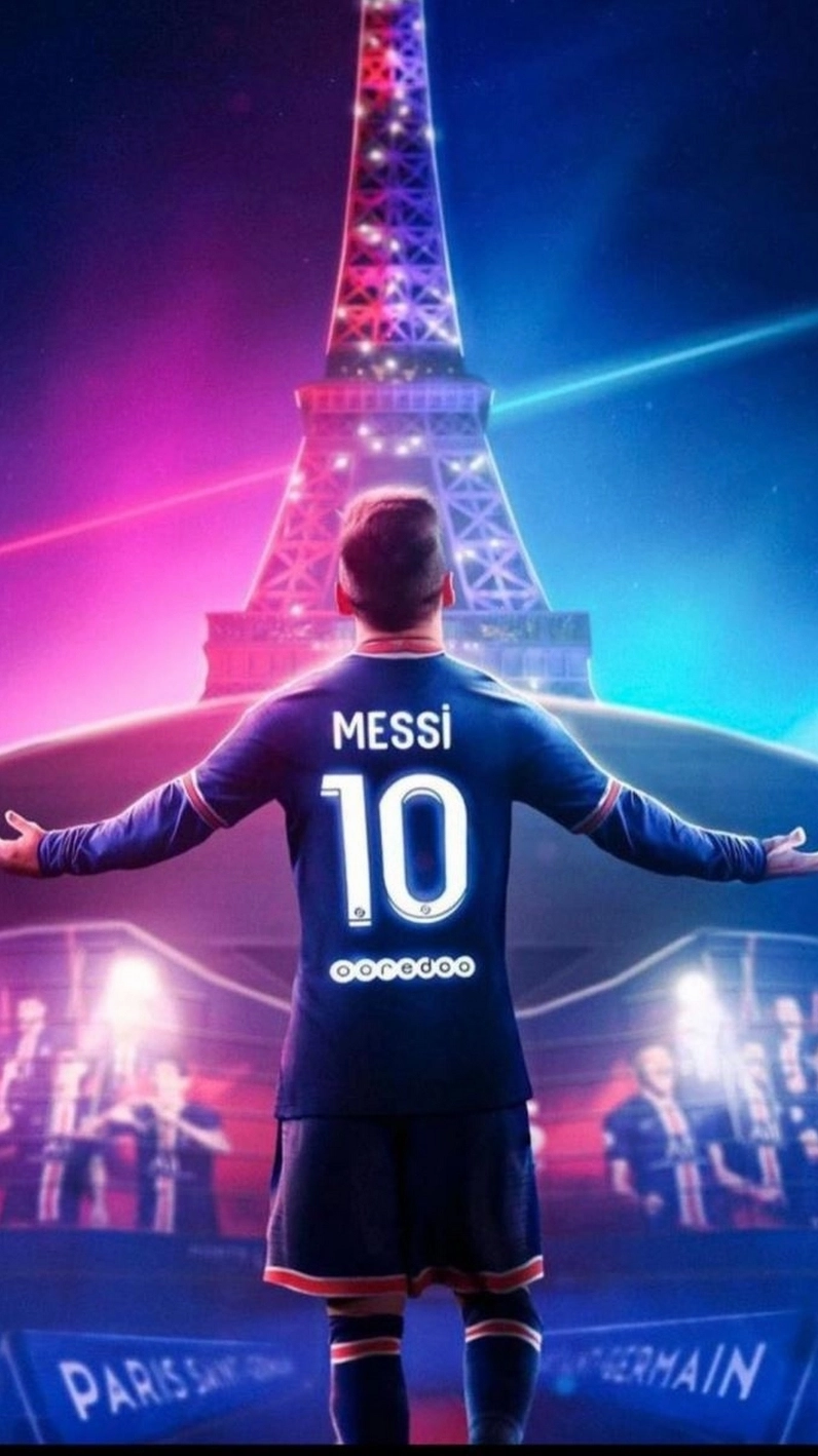 Hình nền điện thoại messi trong màu áo câu lạc bộ cực kỳ mạnh mẽ và phong cách