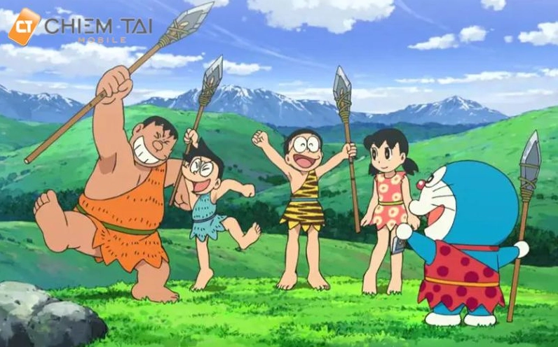 Hình nền Doremon cùng hội bạn thân Nobita Shizuka Jaian Suneo vui nhộn