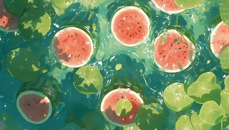 Hình nền dưa hấu ngọt ngào màu sắc rực rỡ cho mùa hè mát lạnh