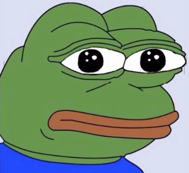 Hình nền ếch pepe đang suy ngâm vô cùng hài hước và độc đáo