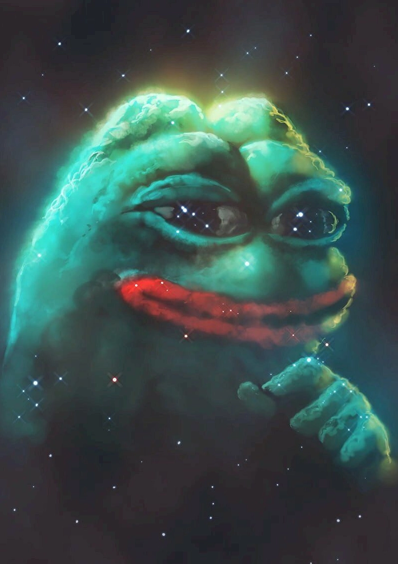 Hình nền ếch pepe đang vui vẻ tận hưởng cuộc sống