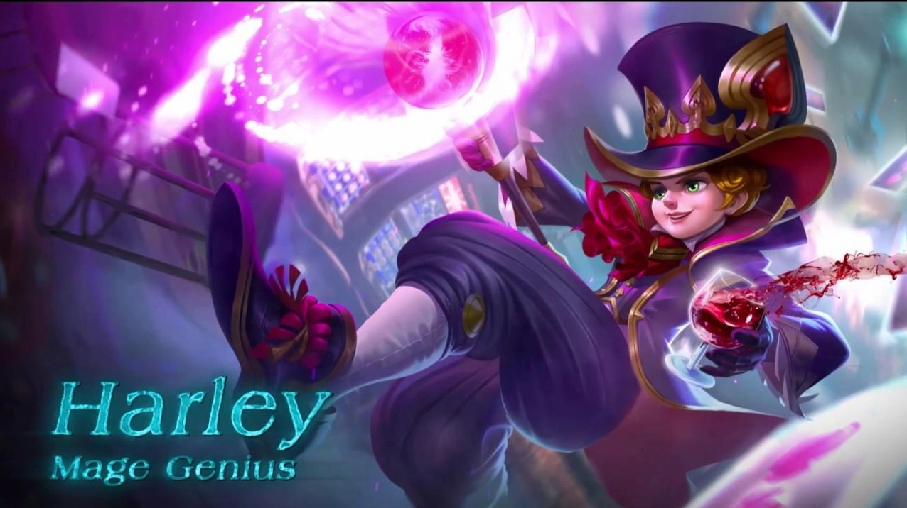 Hình nền Full HD tướng Harley ma thuật rực rỡ trong Mobile Legends
