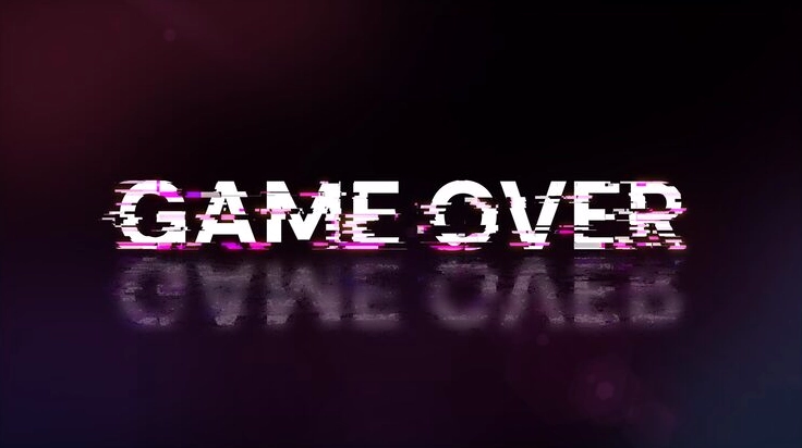 Hình nền game over 3D với hiệu ứng nhiễu sóng công nghệ sắc nét