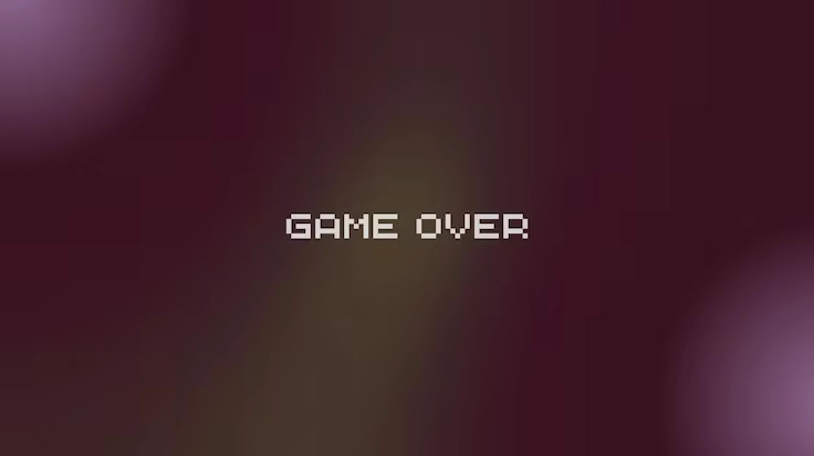 Hình nền game over phong cách tối giản với dải màu đỏ gradient gradient
