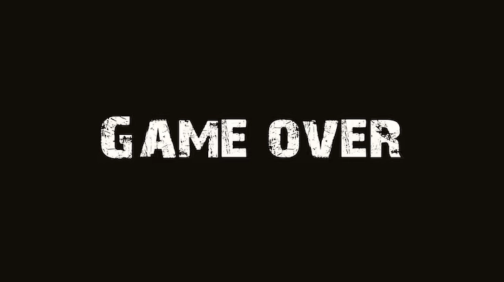Hình nền game over typography trên nền đen tối giản cực đẹp