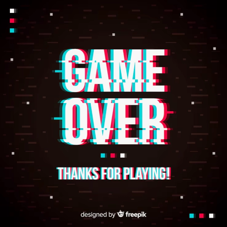 Hình nền game over với hiệu ứng glitch độc đáo làm ảnh nền máy tính