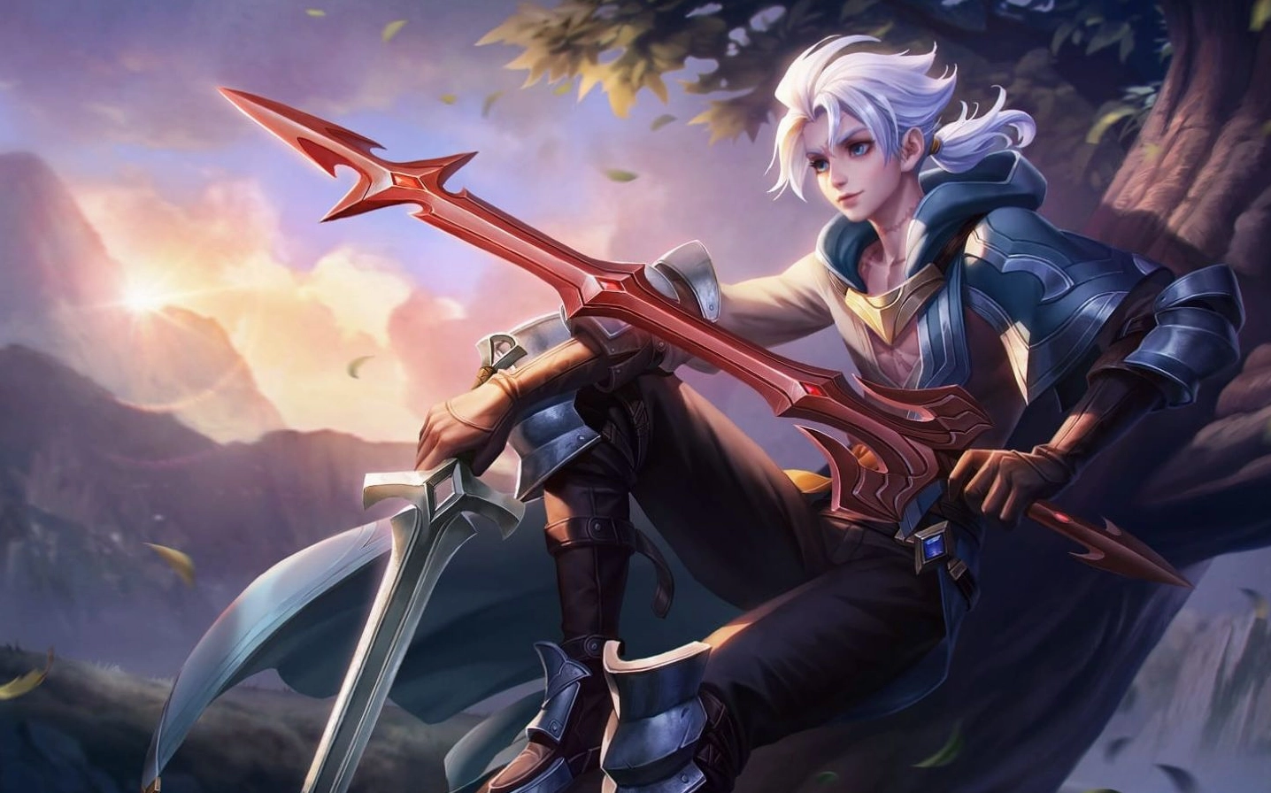 Hình nền game thủ 4k chàng trai với kiếm thuật đỉnh cao nhờ vào song kiếm huyền thoại