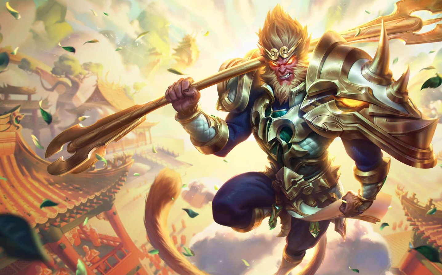 Hình nền gaming đẹp Ngộ Không trong trạng thái mạnh mẽ tính thông cùng sức mạnh khủng khiếp