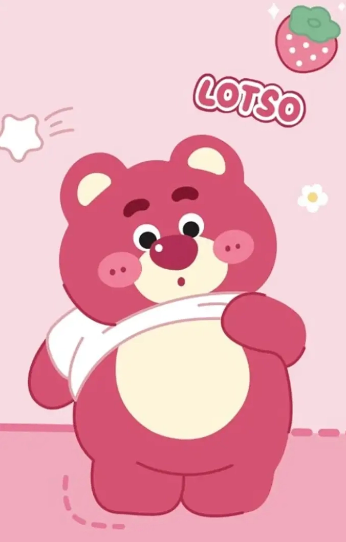 Hình nền gấu dâu cute đơn giản và ngọt ngào cho điện thoại
