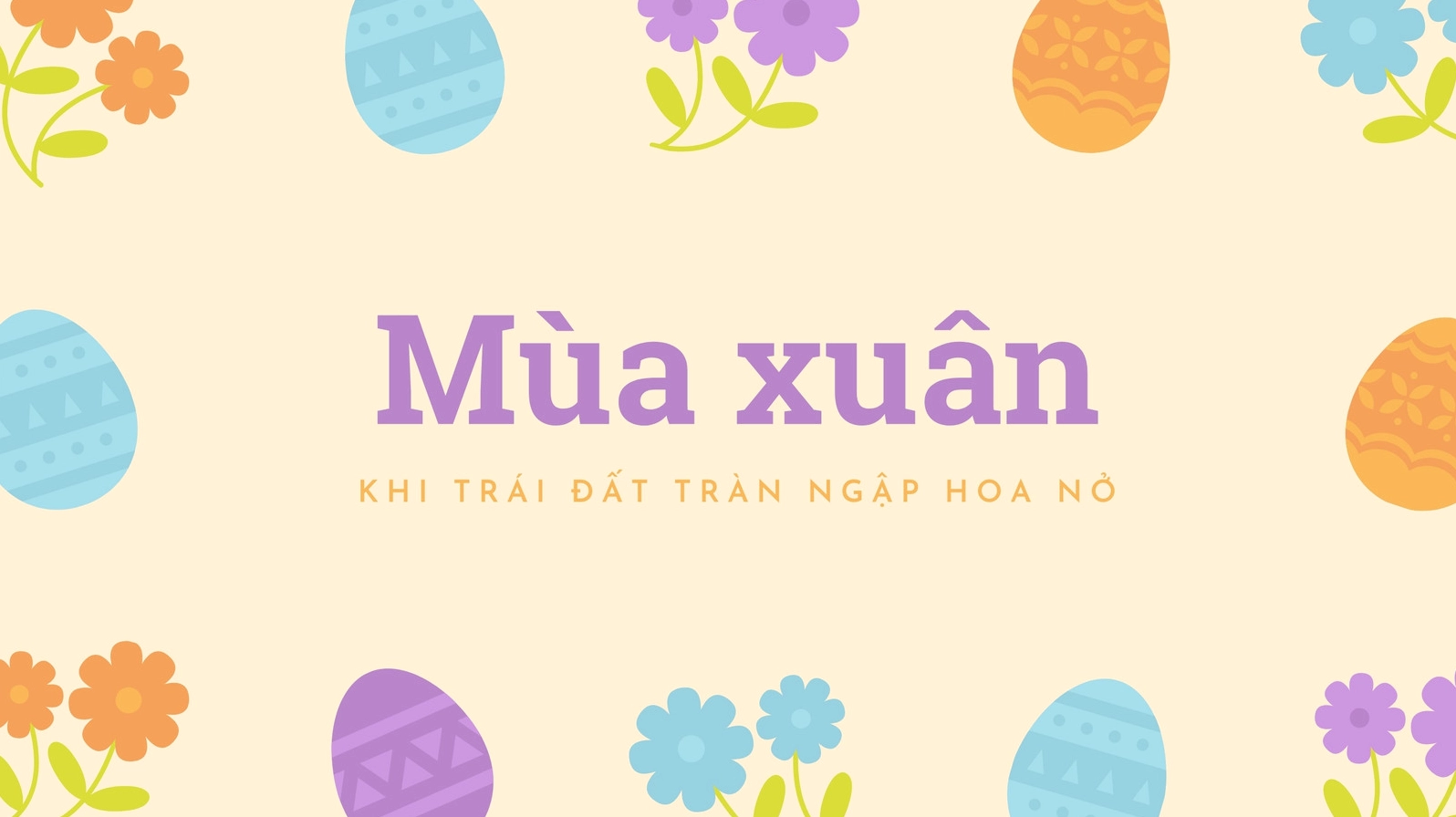 Hình nền hoa và trứng lễ phục sinh mùa xuân chất lượng cao ngập tràn niềm vui rạng rỡ