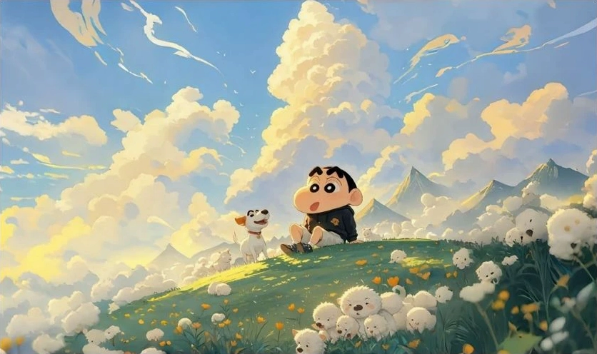 Hình nền iPad cute Shin cậu bé bút chì hài hước
