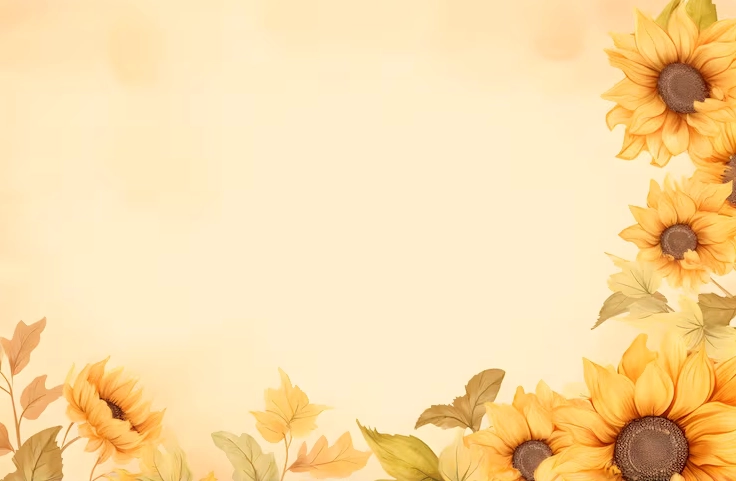 Hình nền khung hoa hướng dương sắc nét làm nền màn hình