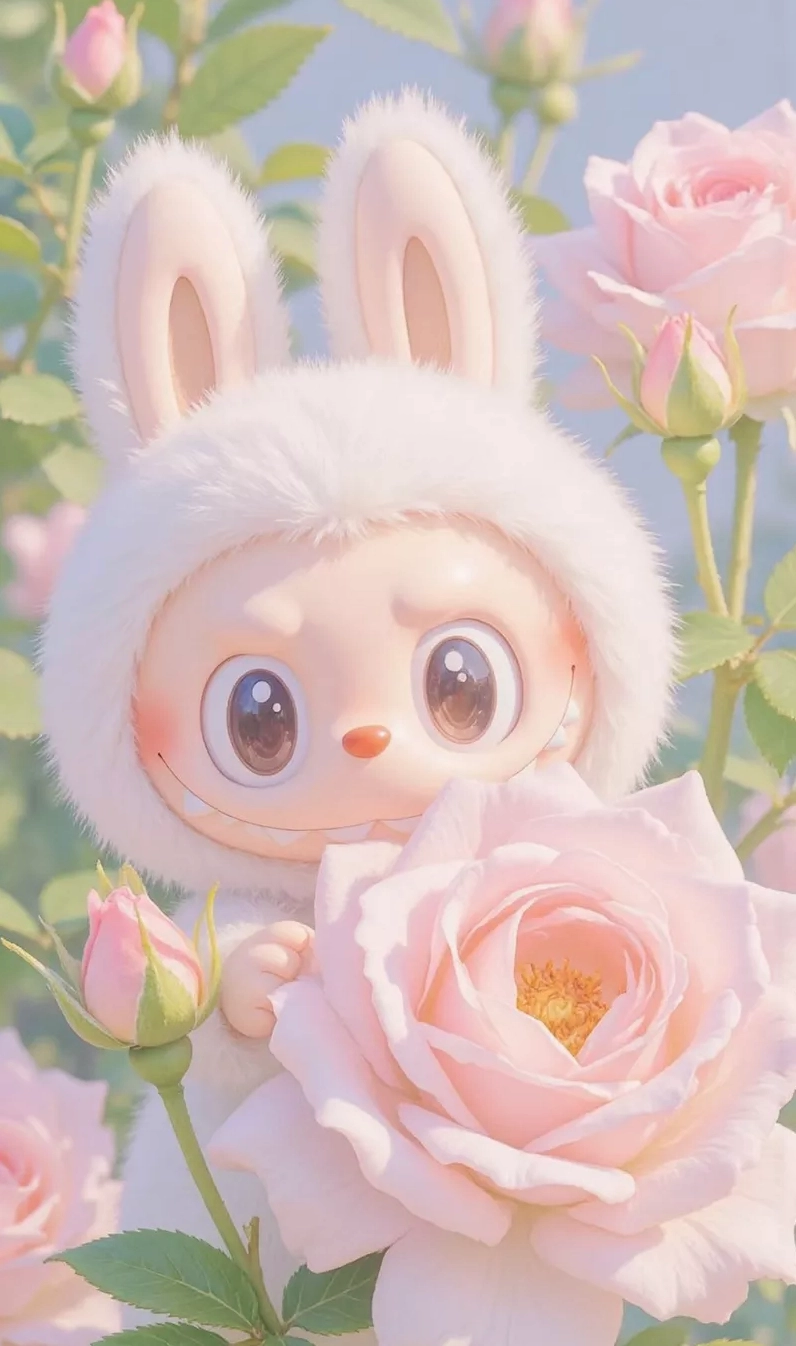Hình nền labubu 13 hòa mình vào thiên nhiên tươi mát rực rỡ