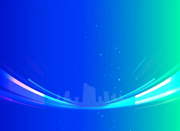 Hình nền màu trắng xanh dương trừu tượng với các đường phát sáng và đường chân trời