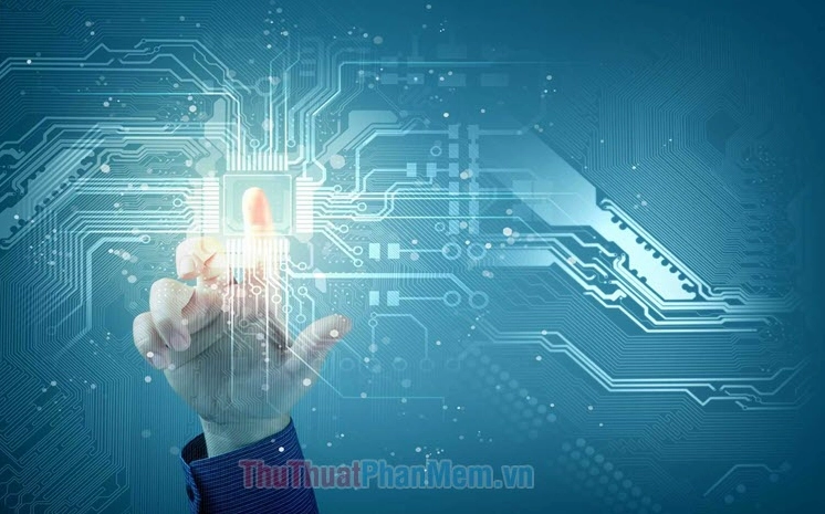 Hình nền máy tính 4k công nghệ với thiết kế mạch điện tử phát sáng tuyệt đẹp