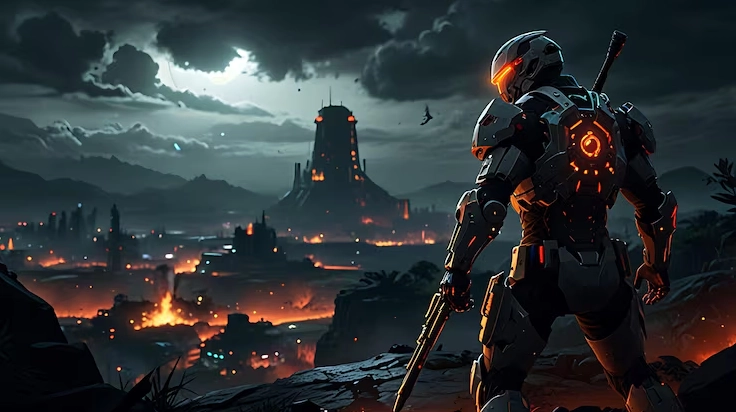 Hình nền máy tính game 4k với nhân vật game hành động sắc nét