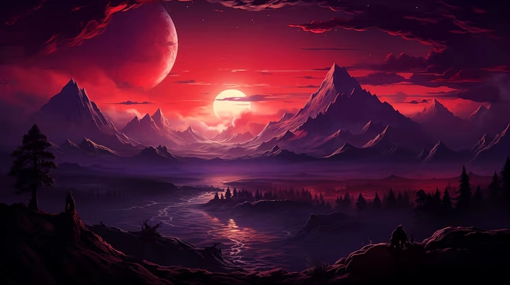 Hình nền máy tính gaming cảnh núi non tĩnh lặng đẹp mắt