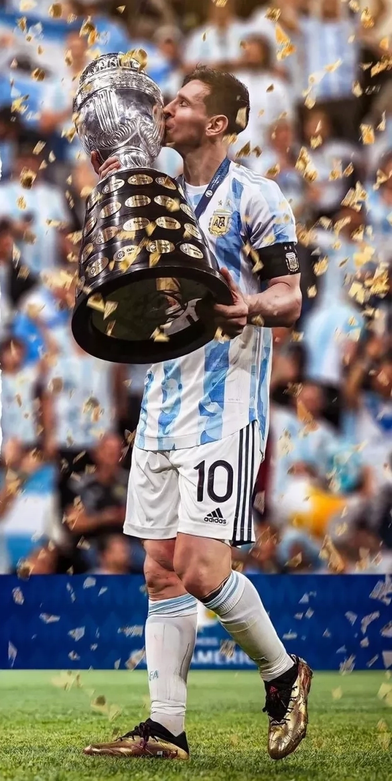 Hình nền messi cho máy tính với hiệu ứng ánh sáng neon cực kỳ hiện đại