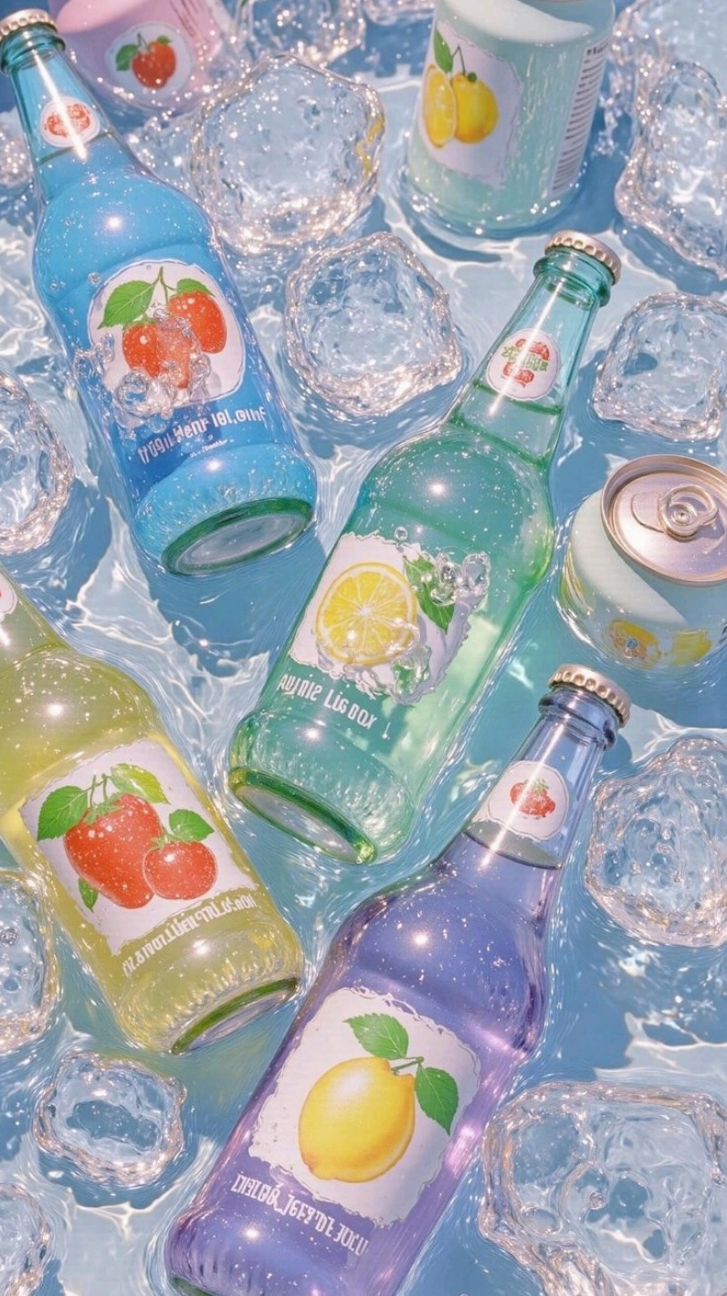 Hình nền nước trái cây pastel phong cách kawaii cho màn hình khóa siêu dễ thương