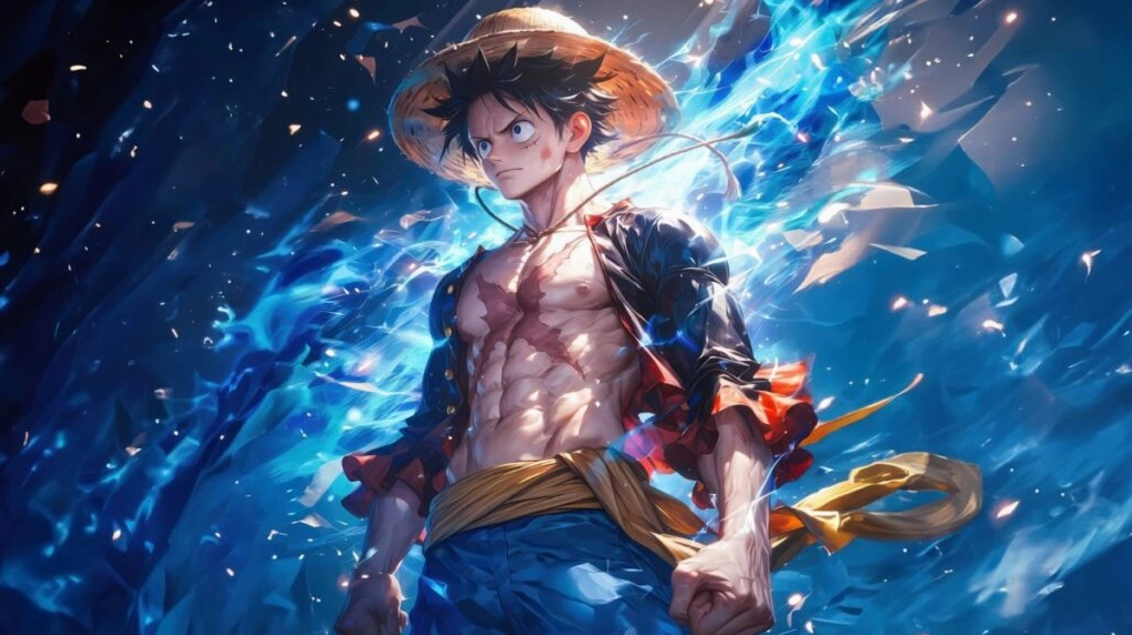 Hình nền One Piece chất lượng cao phác họa chân dung Luffy Mũ Rơm sắc nét từng chi tiết