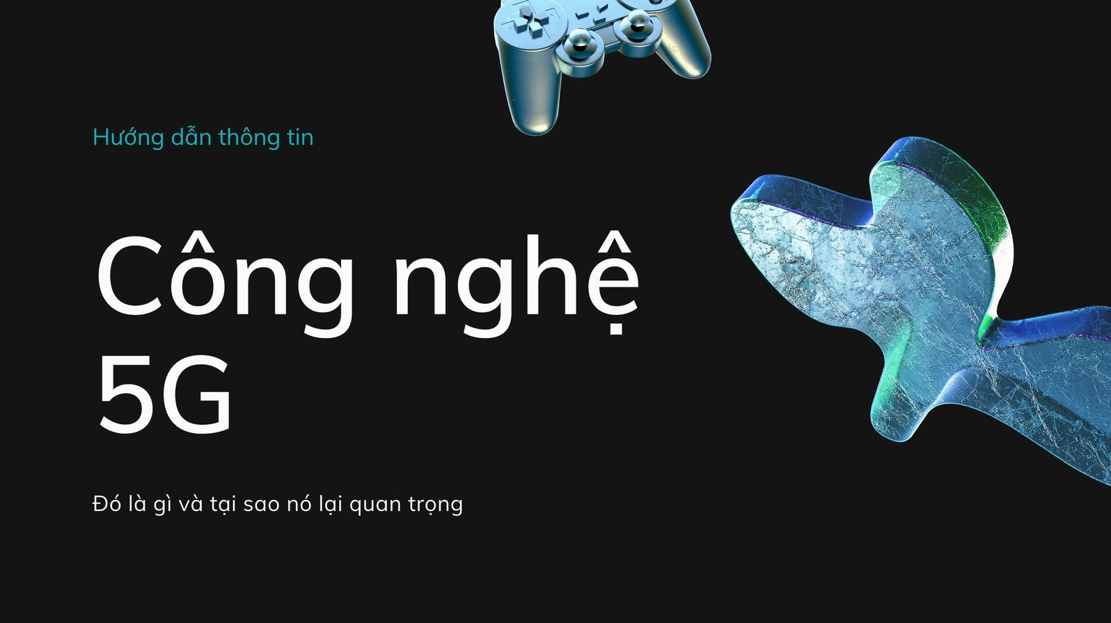 Hình nền powerpoint công nghệ thông tin chủ đề 5G với thiết kế 3D màu xanh dương