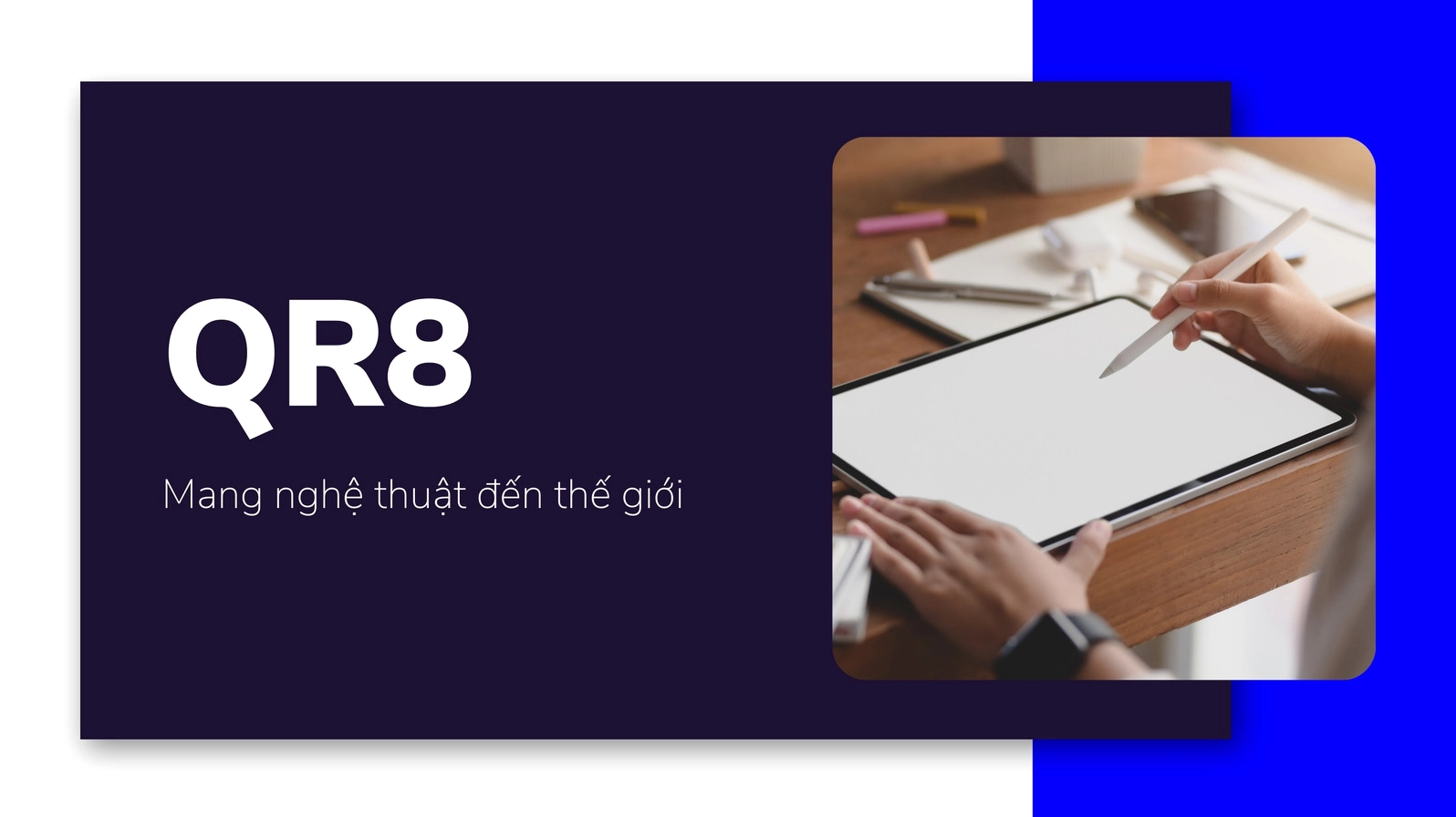 Hình nền powerpoint công nghệ tông màu xanh dương đen gọn gàng chuyên nghiệp