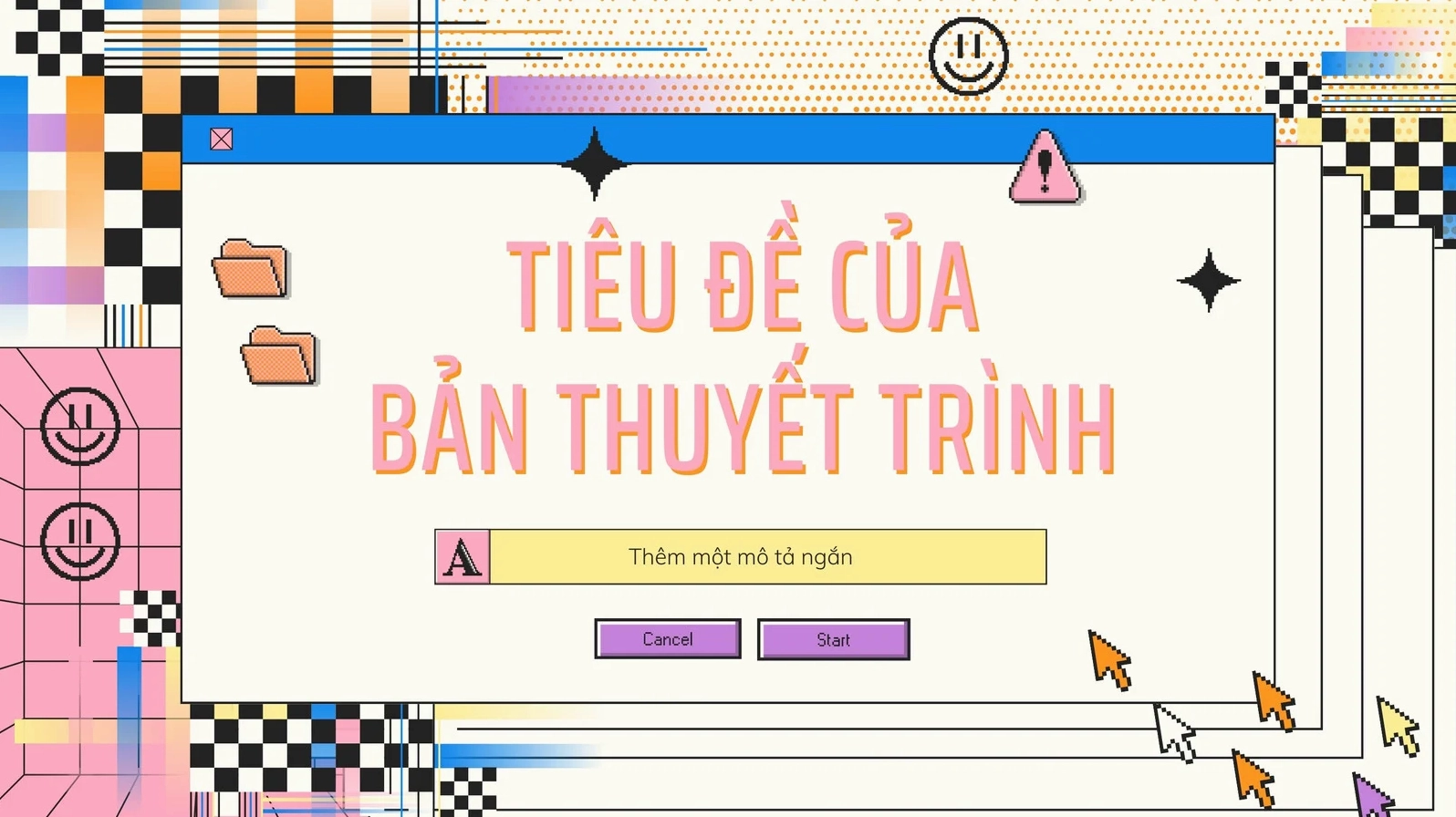 Hình nền powerpoint về công nghệ thông tin kết hợp màu xanh dương hồng cam phong cách hoài cổ kỹ thuật số