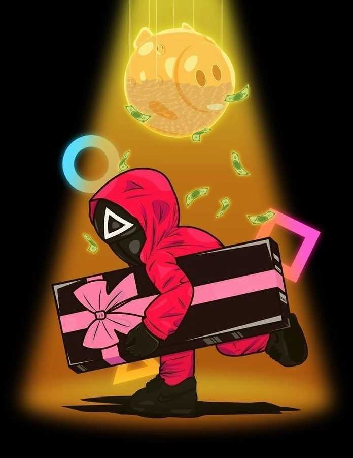 Hình nền squid game cute phong cách chibi siêu đáng yêu dành cho người hâm mộ sưu tầm