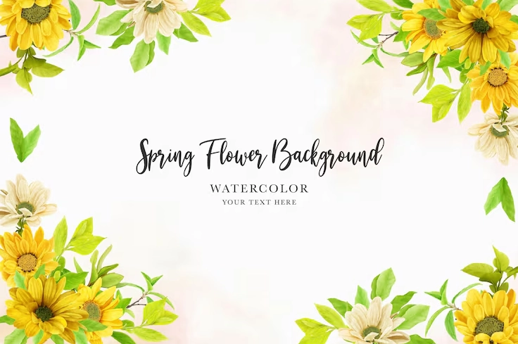 Hình nền thiết kế nhãn dán hoa hồng đỏ và hoa hướng dương đẹp