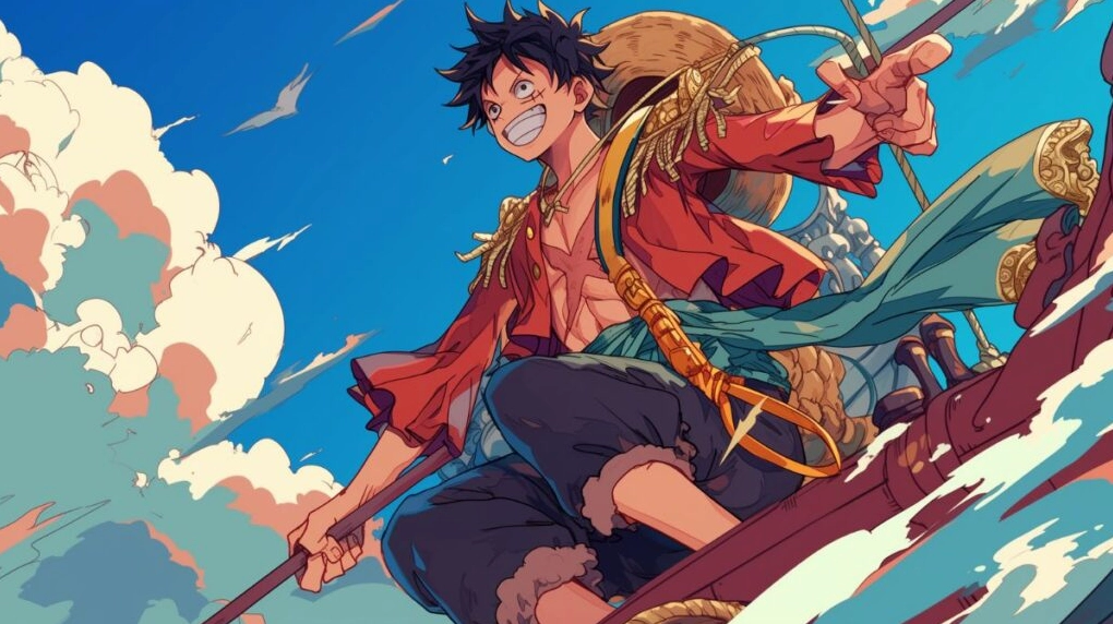 Hình nền thuyền trưởng Luffy Mũ Rơm trong One Piece với tư thế chiến đấu cực ngầu chất lượng cao