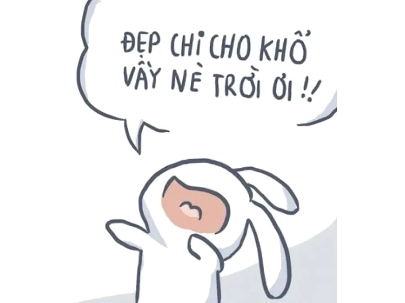 Hình thỏ bảy màu meme dễ thương luôn mang lại niềm vui