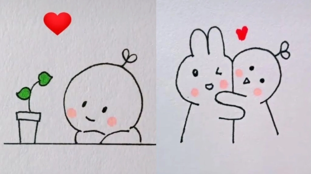 Hình vẽ chibi bé gái đáng yêu đang mỉm cười