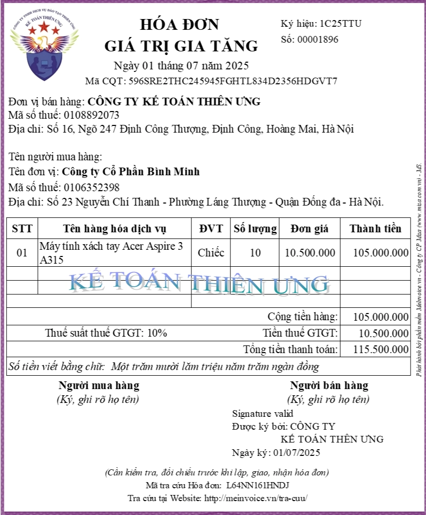 Hóa đơn điện tử viết sai đơn giá